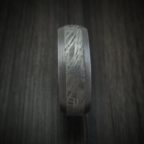 Ranger XII - Tantalum and Meteorite Men's Wedding Ring with Hardwood Sleeve - view 3 - Nura Lab