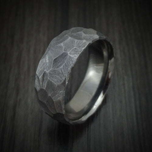 Resolute XIII - Rock Hammered Tantalum Men's Wedding Ring - view 4 - Nura Lab