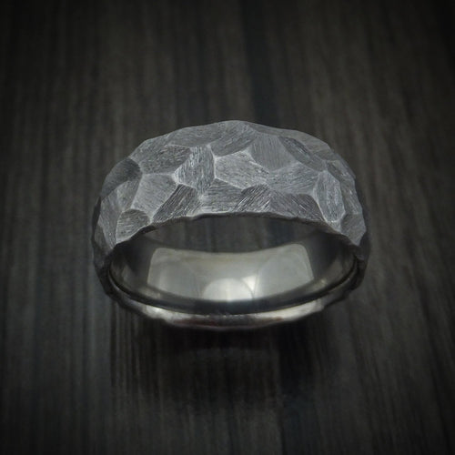 Resolute XIII - Rock Hammered Tantalum Men's Wedding Ring - view 2 - Nura Lab