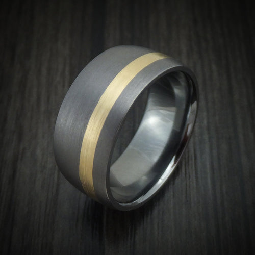 Nightfall XIV - Tantalum and 14K Gold Men's Wedding Ring Band - view 4 - Nura Lab