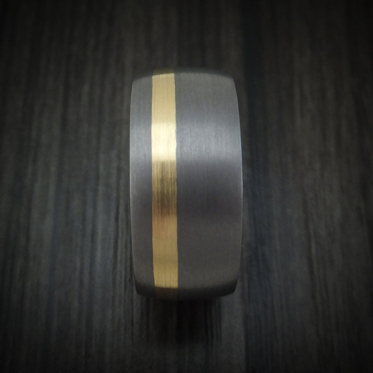 Nightfall XIV - Tantalum and 14K Gold Men's Wedding Ring Band - view 3 - Nura Lab