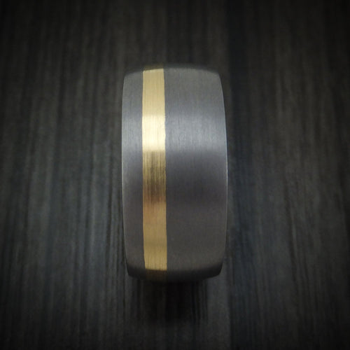 Nightfall XIV - Tantalum and 14K Gold Men's Wedding Ring Band - view 3 - Nura Lab