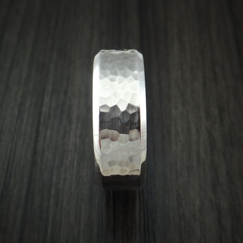 King Arthur XVIII - Cobalt Chrome Hammer Finish Wedding Ring Engagement Men's Ring - view 3 - Nura Lab