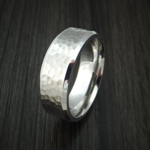 King Arthur XVIII - Cobalt Chrome Hammer Finish Wedding Ring Engagement Men's Ring - view 4 - Nura Lab