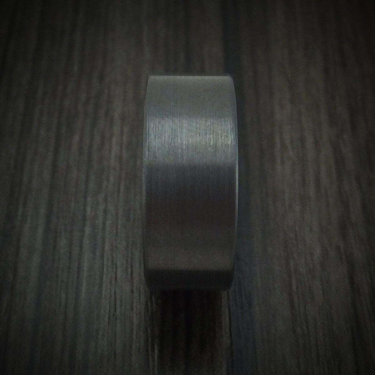 Iron XIV - Black Zirconium Men's Wedding Ring with Forged Carbon Fiber Sleeve - view 3 - Nura Lab