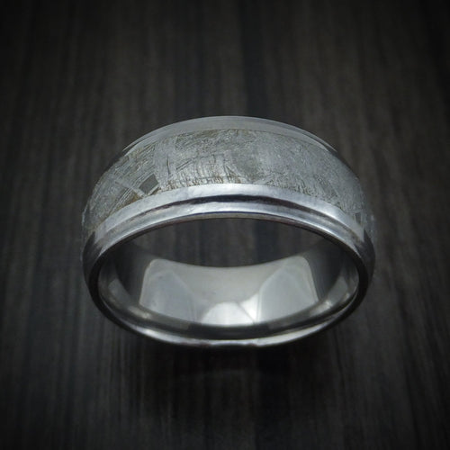 Canyon XIV - Tantalum and Meteorite Men's Wedding Ring - view 2 - Nura Lab