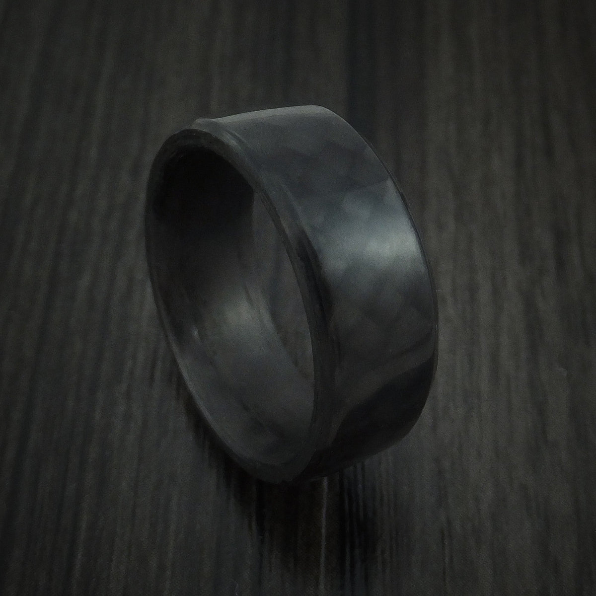 Regent XIV - Solid Carbon Fiber Men's Wedding Ring Angled Pattern Band - Nura Lab