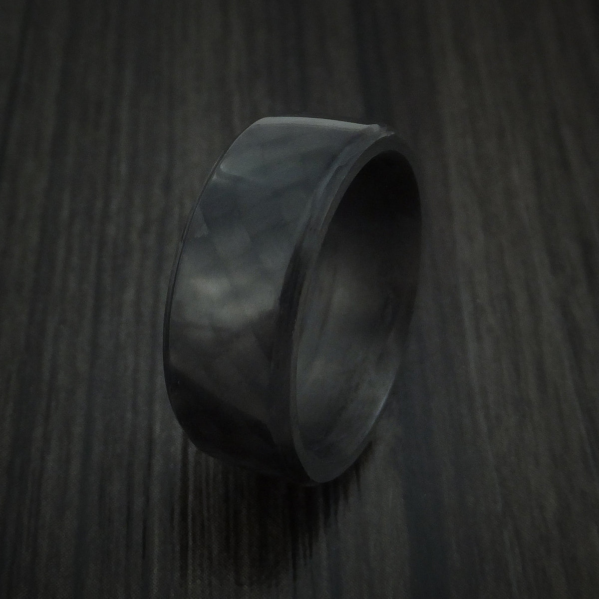 Regent XIV - Solid Carbon Fiber Men's Wedding Ring Angled Pattern Band - view 4 - Nura Lab