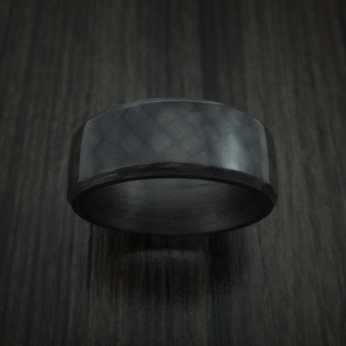 Regent XIV - Solid Carbon Fiber Men's Wedding Ring Angled Pattern Band - view 2 - Nura Lab