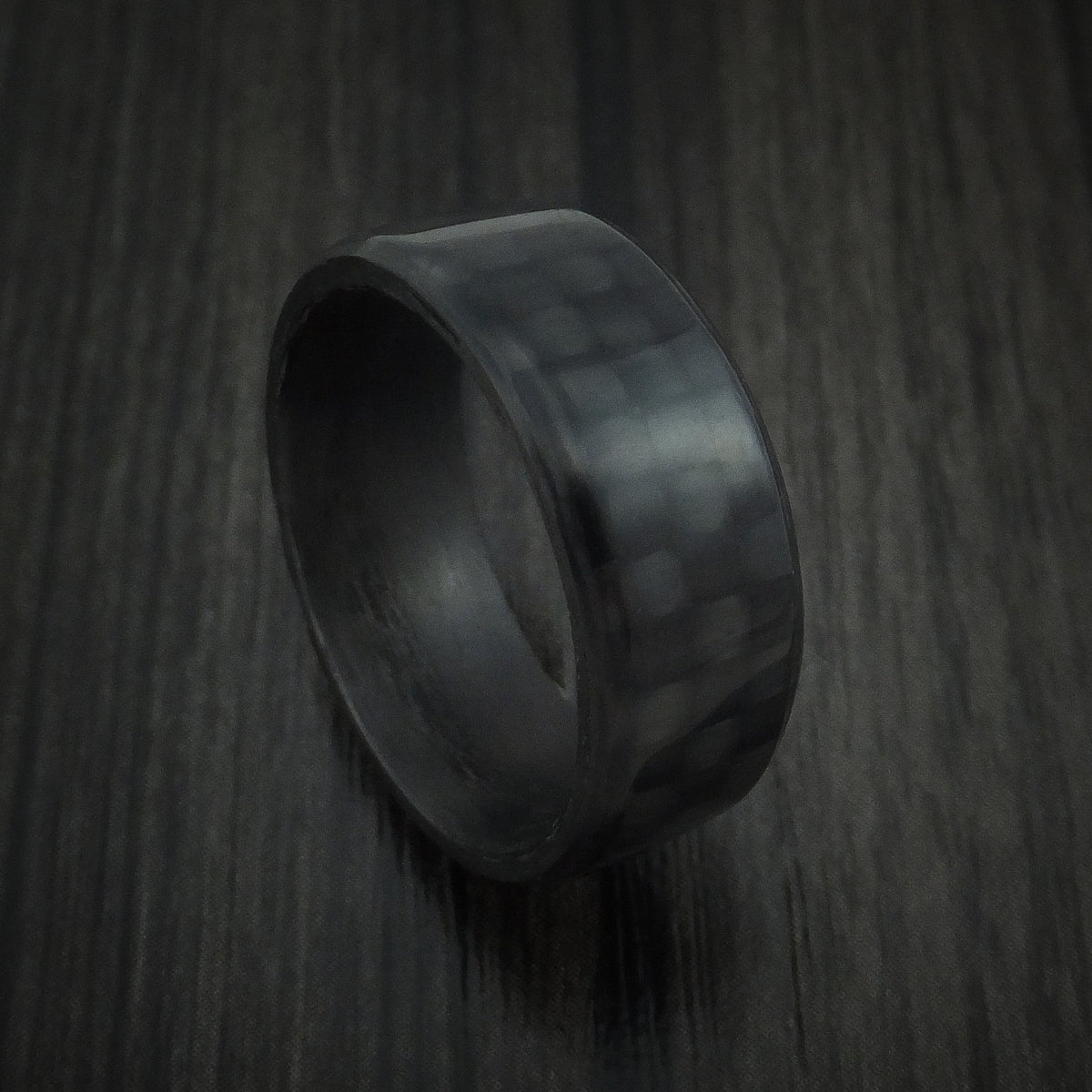 Equinox XIV - Solid Carbon Fiber Men's Wedding Ring Pattern Band - Nura Lab