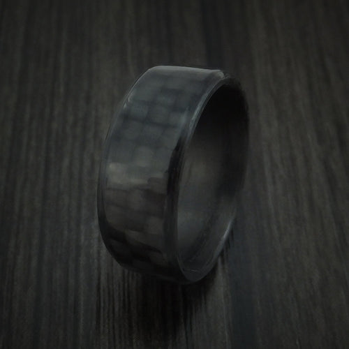 Equinox XIV - Solid Carbon Fiber Men's Wedding Ring Pattern Band - view 4 - Nura Lab