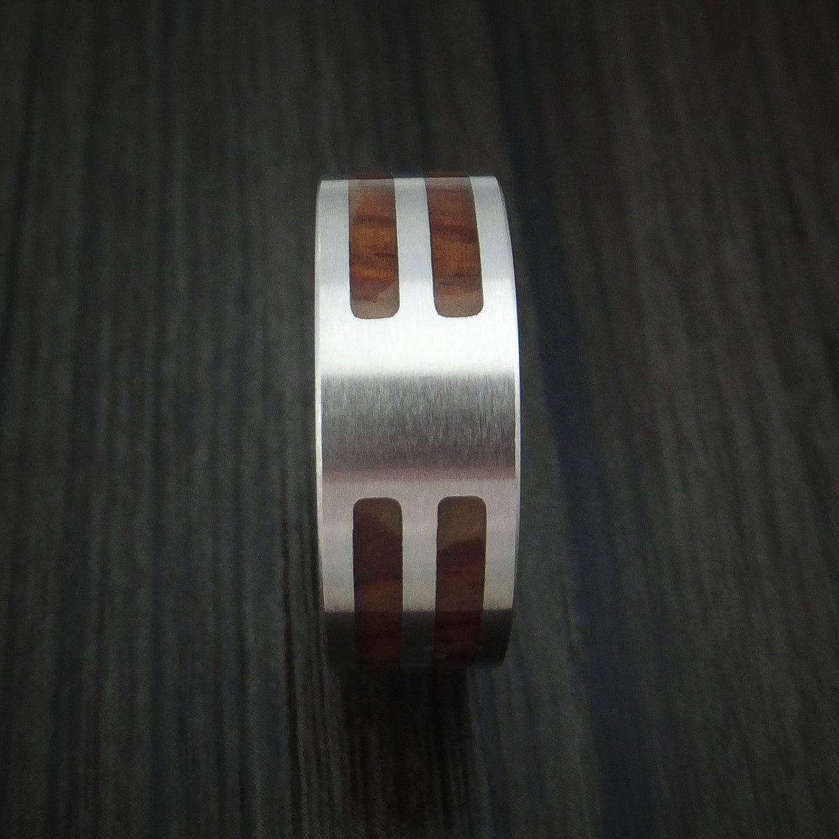 Ember XIII - Cobalt Chrome and Cocobolo Wood Men's Wedding Ring - view 3 - Nura Lab