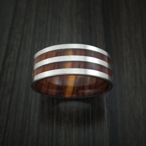 Ember XIII - Cobalt Chrome and Cocobolo Wood Men's Wedding Ring - view 2 - Nura Lab