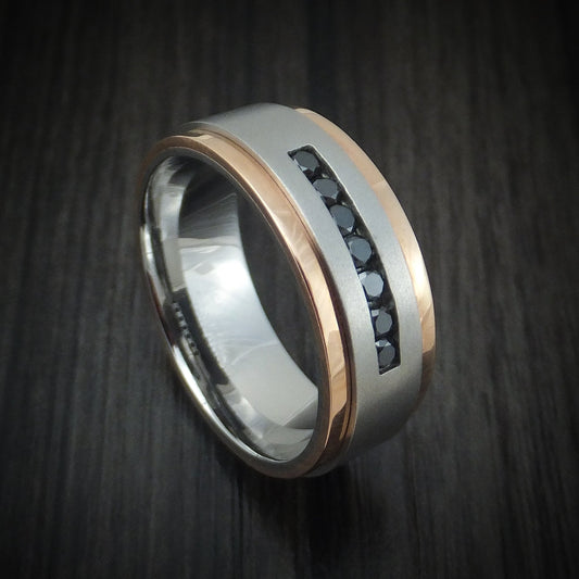 Forge XVIII - Cobalt Chrome 14K Gold and Black Diamond Men's Wedding Ring - Nura Lab