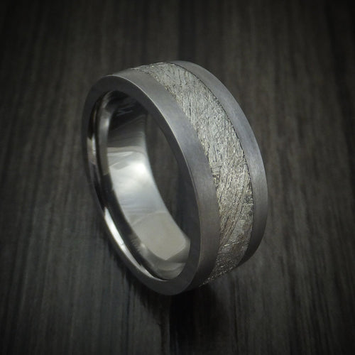 Granite XIII - Tantalum and Meteorite Men's Wedding Ring - Nura Lab