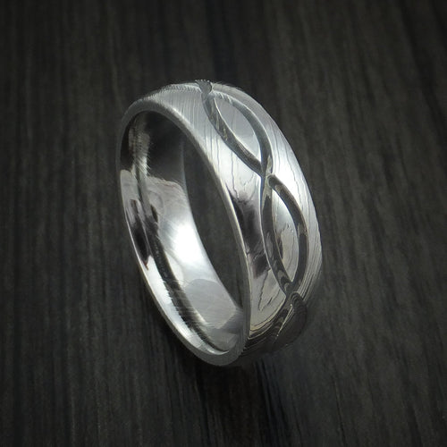 Leonidas X - Damascus Steel Celtic Knot Men's Ring Infinity Design Wedding Ring - Nura Lab