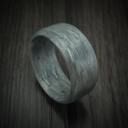 Waitakere XIV - Solid Silver Texalium Carbon Fiber Men's Wedding Ring Pattern Band - Nura Lab