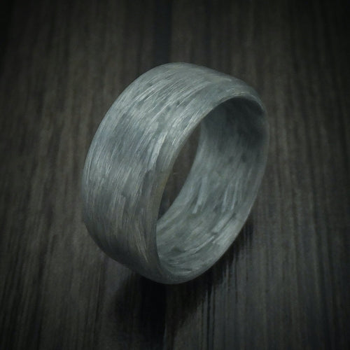 Waitakere XIV - Solid Silver Texalium Carbon Fiber Men's Wedding Ring Pattern Band - view 4 - Nura Lab