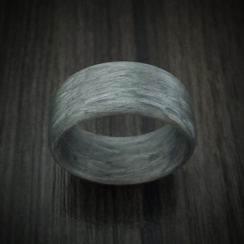 Waitakere XIV - Solid Silver Texalium Carbon Fiber Men's Wedding Ring Pattern Band - view 2 - Nura Lab