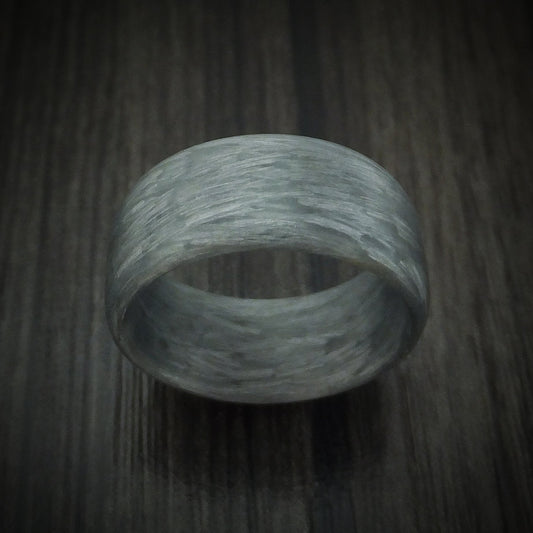 Waitakere XIV - Solid Silver Texalium Carbon Fiber Men's Wedding Ring Pattern Band - view 2 - Nura Lab