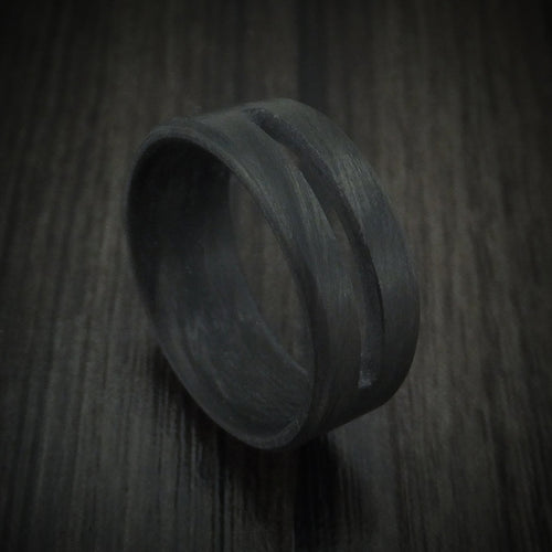 Flint XV - Solid Carbon Fiber Men's Wedding Ring with Cutout Band - Nura Lab