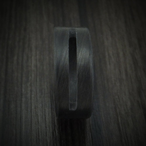 Flint XV - Solid Carbon Fiber Men's Wedding Ring with Cutout Band - view 3 - Nura Lab