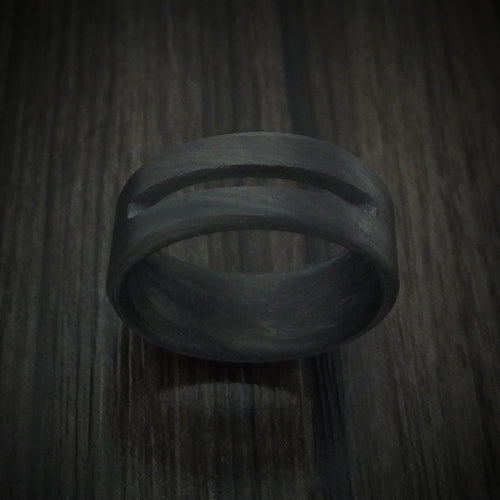 Flint XV - Solid Carbon Fiber Men's Wedding Ring with Cutout Band - view 2 - Nura Lab