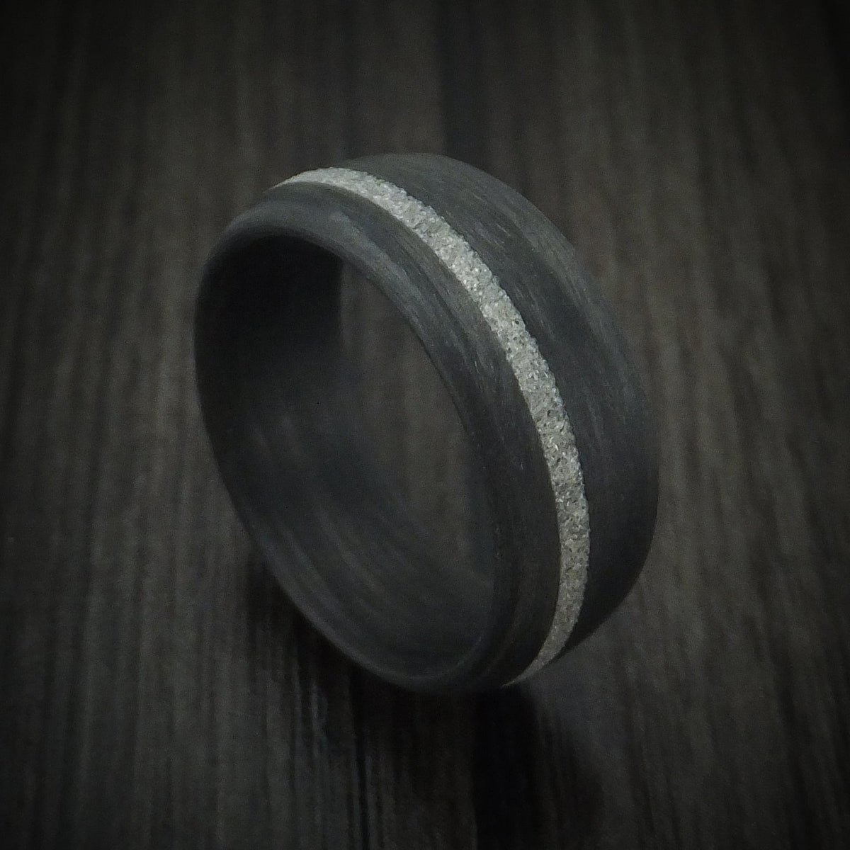 Foundry XIV - Carbon Fiber And Diamond Inlay Men's Wedding Ring - Nura Lab