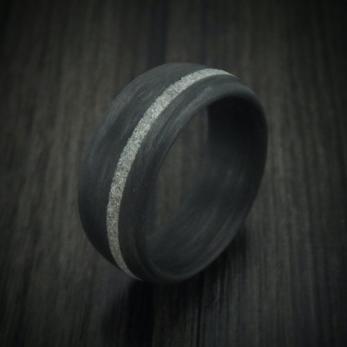 Foundry XIV - Carbon Fiber And Diamond Inlay Men's Wedding Ring - view 3 - Nura Lab