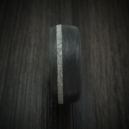 Foundry XIV - Carbon Fiber And Diamond Inlay Men's Wedding Ring - view 2 - Nura Lab