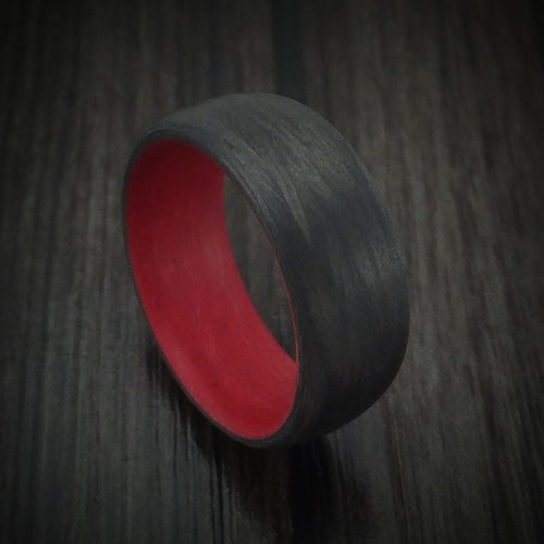 Stronghold XIV - Carbon Fiber And Red Sleeve Men's Wedding Ring - Nura Lab