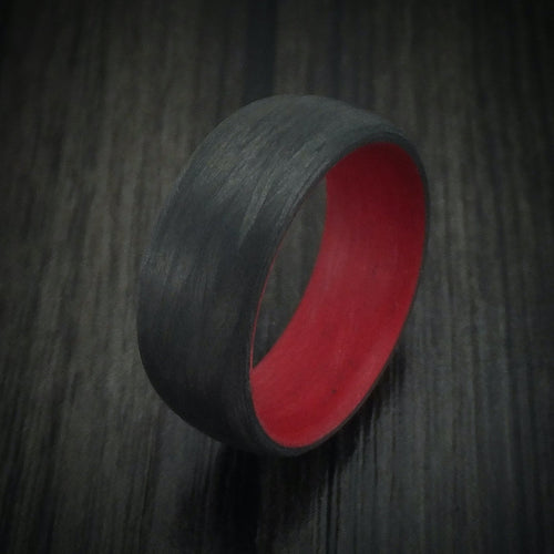Stronghold XIV - Carbon Fiber And Red Sleeve Men's Wedding Ring - view 4 - Nura Lab