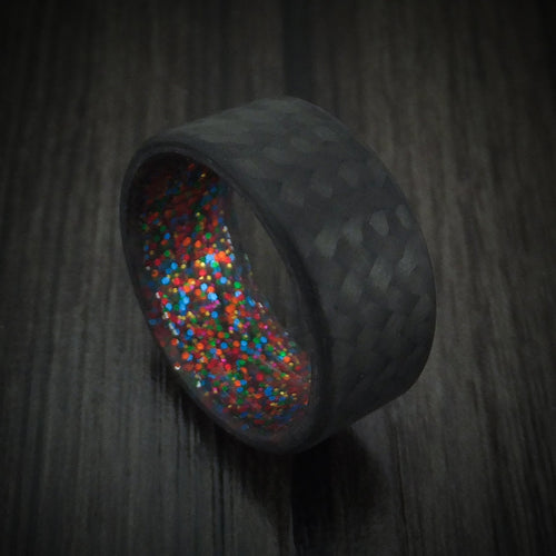 Hector XIV - Carbon Fiber And Sparkle Sleeve Men's Wedding Ring - Nura Lab