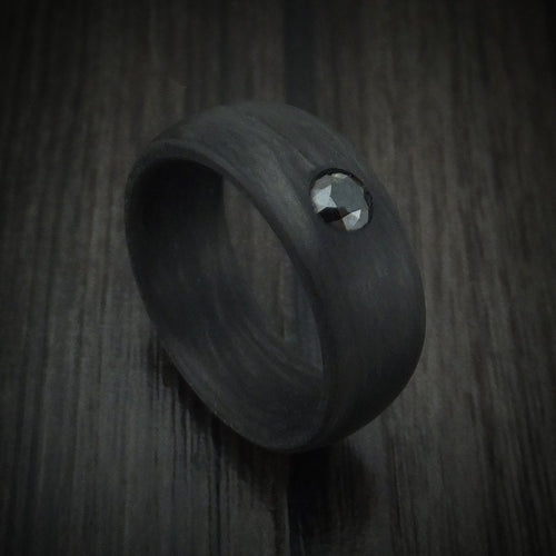 Dusk XIV - Carbon Fiber And Black Diamond Men's Wedding Ring - Nura Lab