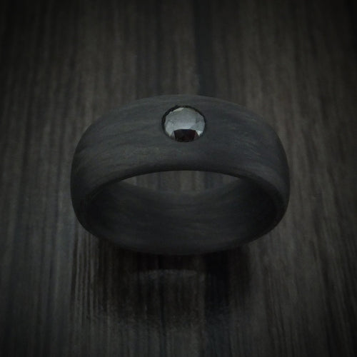 Dusk XIV - Carbon Fiber And Black Diamond Men's Wedding Ring - view 2 - Nura Lab