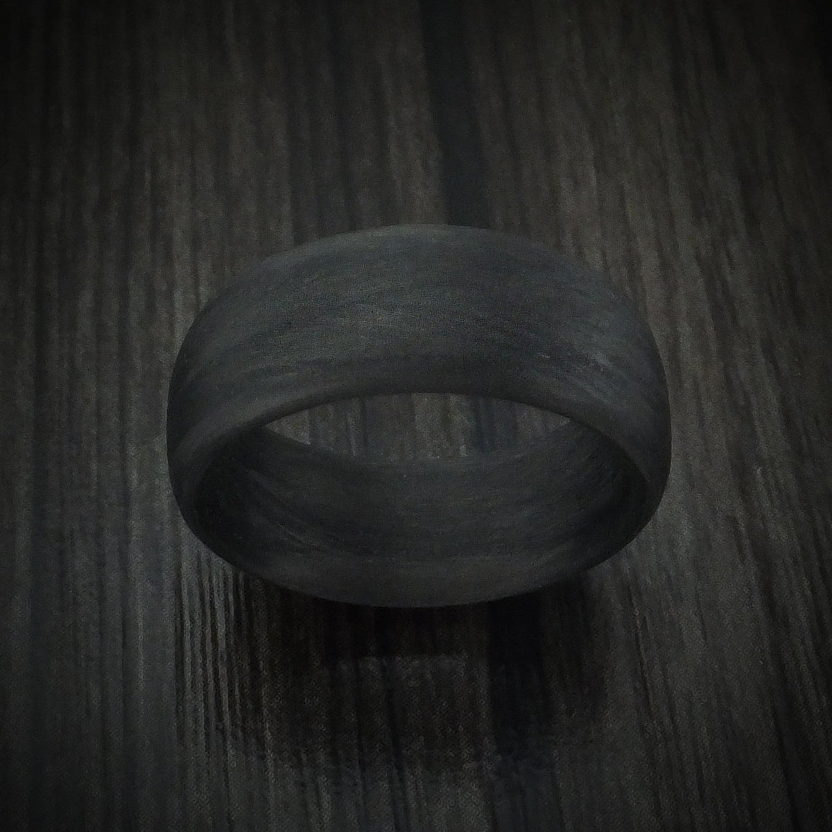 Spartan XIV - Solid Carbon Fiber Men's Wedding Ring Pattern Band - view 2 - Nura Lab