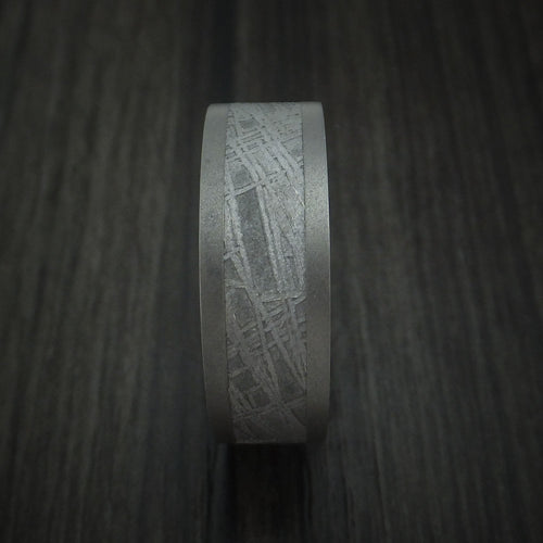 Alpine XIII - Inconel and Gibeon Meteorite Men's Wedding Ring with Hardwood Sleeve Men's Band - view 3 - Nura Lab