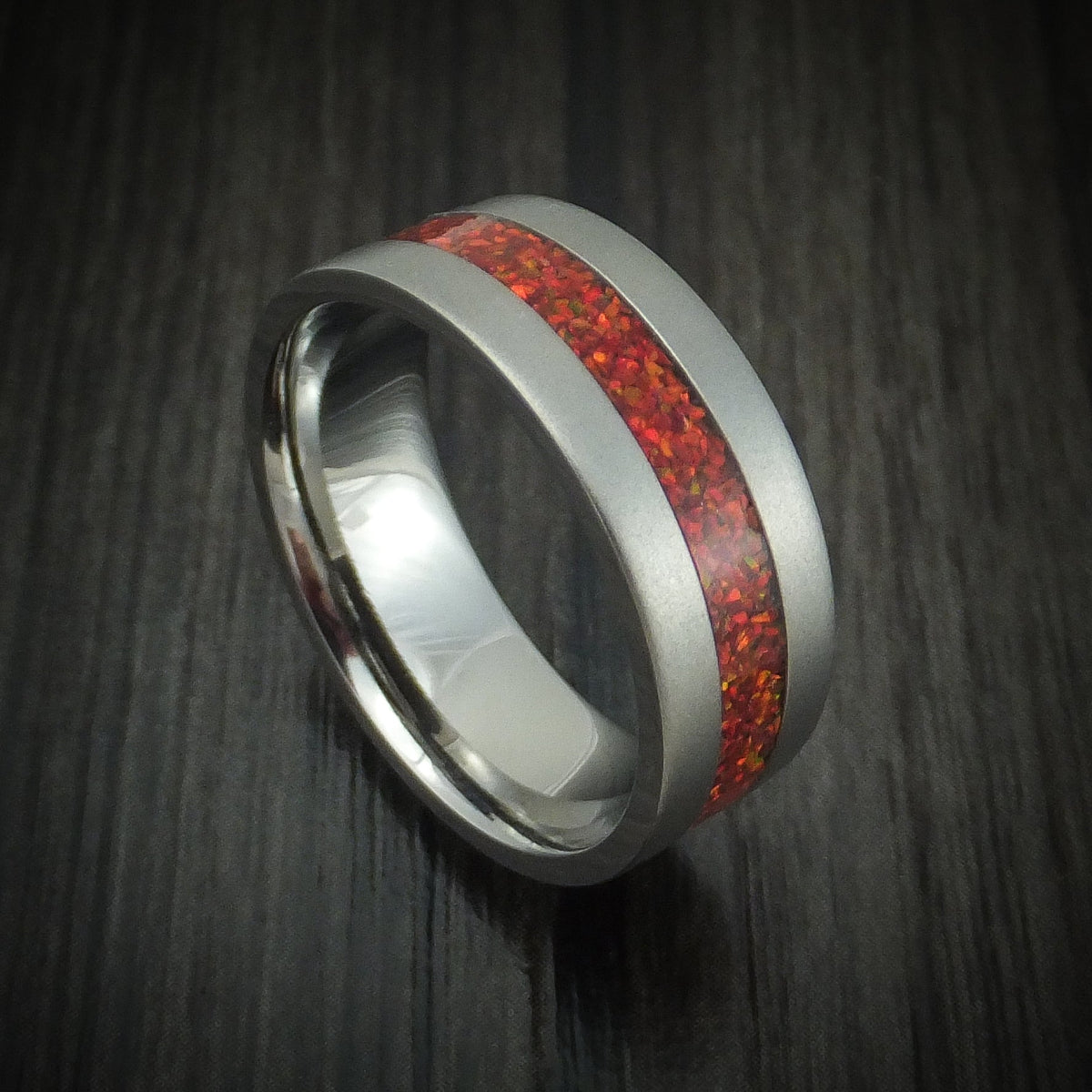 Northwind IV - Titanium and Opal Men's Wedding Ring Choose Your Color - Nura Lab