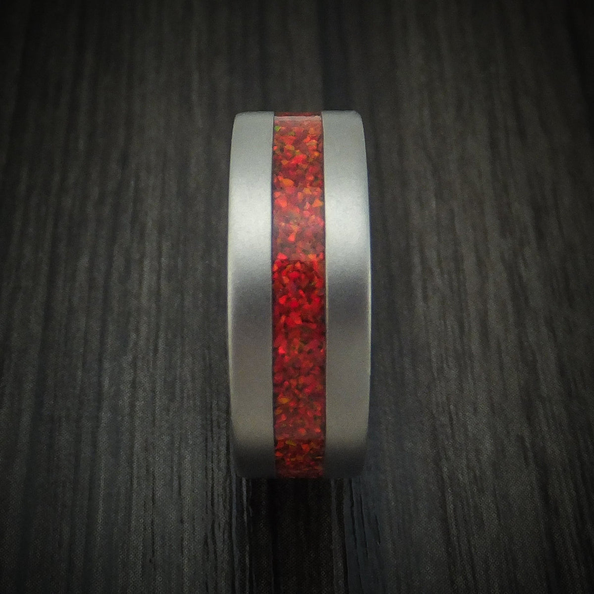 Northwind IV - Titanium and Opal Men's Wedding Ring Choose Your Color - view 3 - Nura Lab