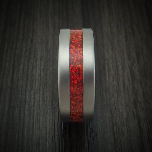 Northwind IV - Titanium and Opal Men's Wedding Ring Choose Your Color - view 3 - Nura Lab