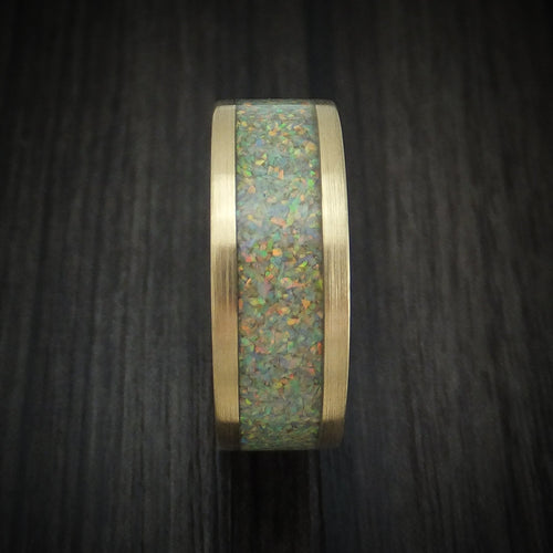 North XVII - Yellow Gold and Opal Men's Wedding Ring - view 3 - Nura Lab