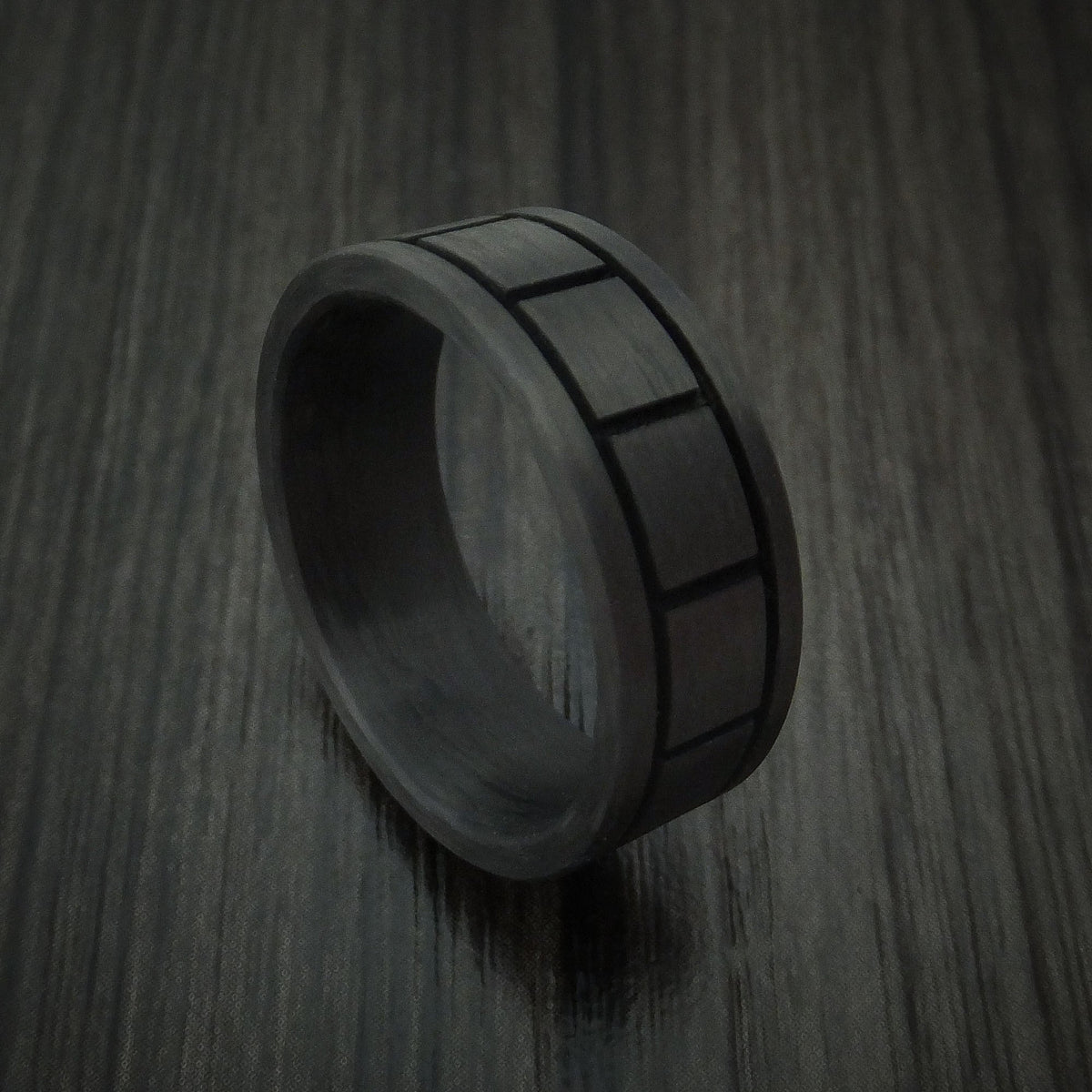 Monarch XV - Solid Carbon Fiber Men's Wedding Ring Pattern Band - Nura Lab