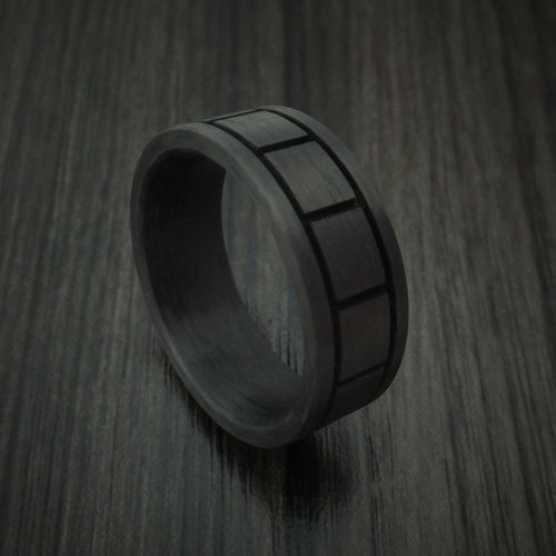 Monarch XV - Solid Carbon Fiber Men's Wedding Ring Pattern Band - Nura Lab
