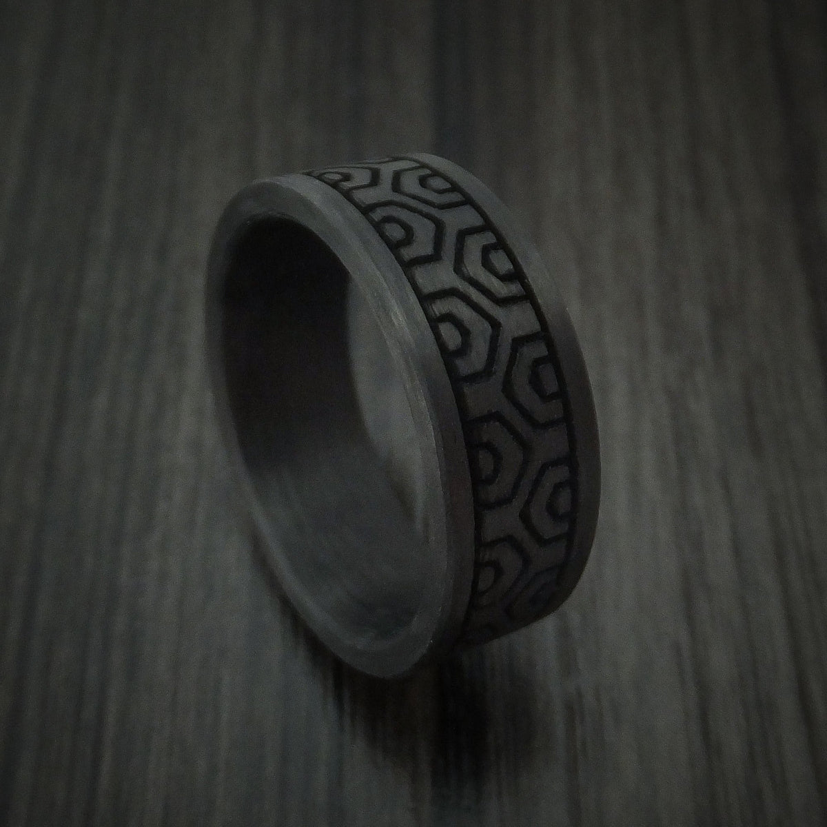 Dominion XV - Solid Carbon Fiber Men's Wedding Ring Pattern Band - Nura Lab