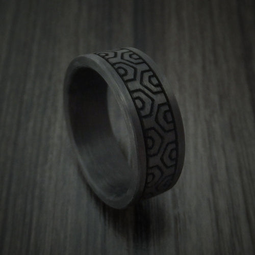 Dominion XV - Solid Carbon Fiber Men's Wedding Ring Pattern Band - Nura Lab