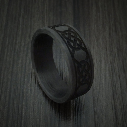 King Henry XIV - Solid Carbon Fiber Men's Wedding Ring Celtic Pattern Band - Nura Lab