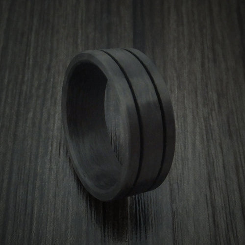 Knight XIV - Solid Carbon Fiber Men's Wedding Ring Pattern Band - Nura Lab