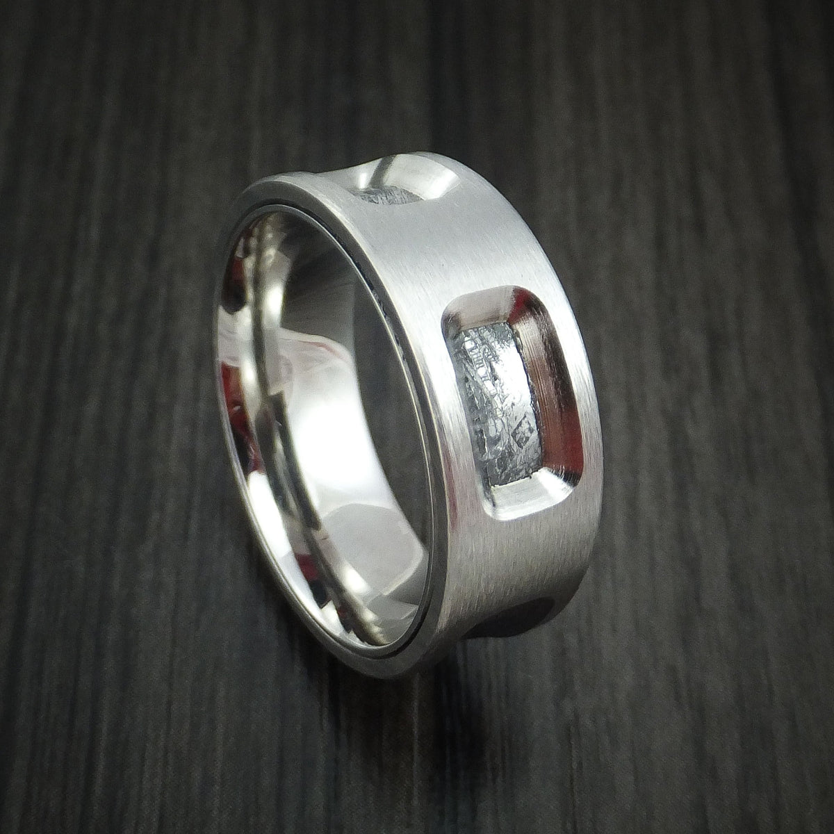 Kauri XVII - Cobalt Chrome and Gibeon Meteorite Men's Wedding Ring - Nura Lab