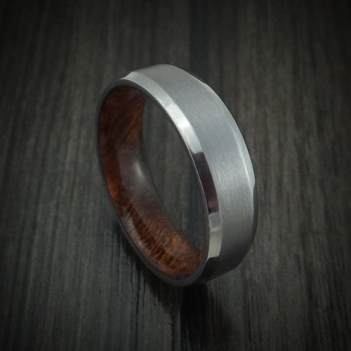 Hector XII - Tantalum Men's Wedding Ring with Wood Sleeve Band - Nura Lab