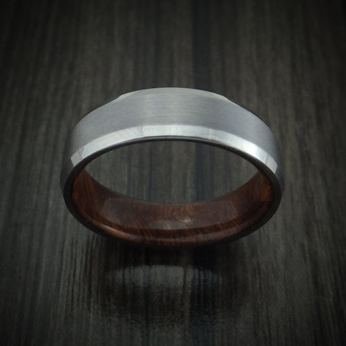 Hector XII - Tantalum Men's Wedding Ring with Wood Sleeve Band - view 2 - Nura Lab